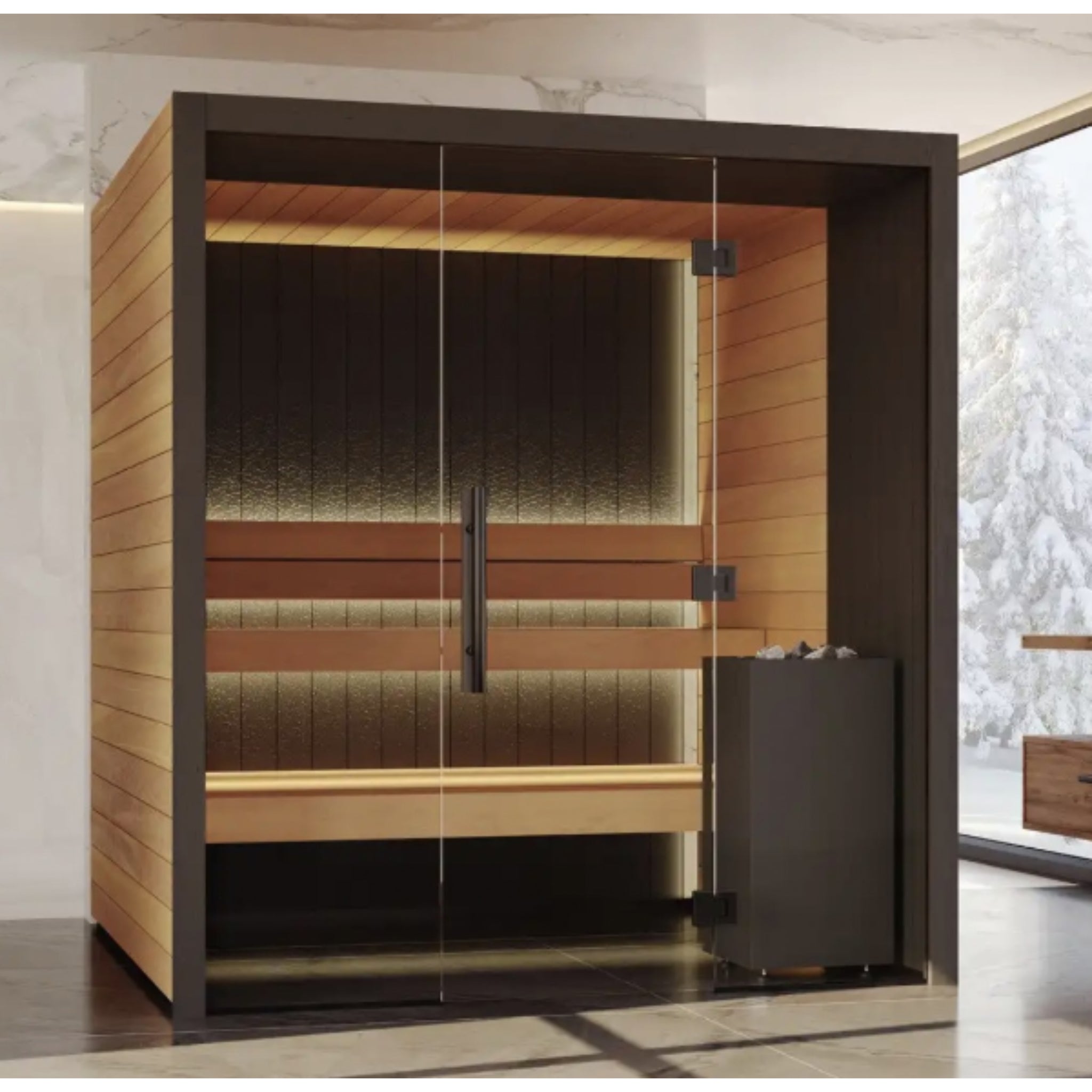 ThermaBlack Aura 4-Person Modern Sauna